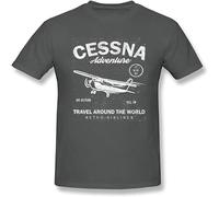 MISS LILLY KLA Cessna Leisure Brand Biplane T Shirt Airplane Adventure Travel Around The World Vintage Black S