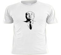 MISS LILLY Mens Alfred Hitchcock Face Silhouette T Shirt Film White M