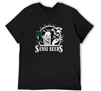 MISS LILLY Mens T Shirt Sensi Seeds Logo Short Sleeve T-Shirt Black XXL