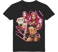 MISS LILLY Sasha Banks Statement Quality Print T Shirt Black M