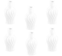 Miss Lovely Lot de 6 mini vases à fleurs pour la décoration de table pour mariage, baptême, confirmation et communion, en céramique, couleur : blanc crème, hauteur : 8,5 cm