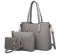 Miss Lulu 3 en 1 Sac Main Femme,Sac Bandoulière avec Pochette,Cabas en Cuir Synthétique pour Travail Sortie Voyage