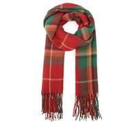 Miss Lulu Écharpe pour homme femme à carreaux d'hiver en laine chaude et douce avec pompon Grand tartan (Rouge)