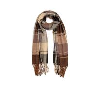 Miss Lulu Écharpe pour homme femme à carreaux d'hiver en laine chaude et douce avec pompon Grand tartan (Marron)