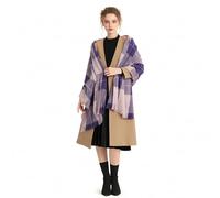 Miss Lulu Echarpes Femme Hiver Chaud en Carreaux Doux Foulard Châle écharpe épais Pull Châle Mode écharpe Longue Grand Unisexe Tartan Poncho Vintage Multicolore (Violet Foncé)