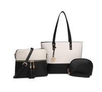 Miss Lulu Ensemble de 4 Sacs à Main Femme - Design Vintage aux Blocs de Couleurs Idéal pour le Travail, le W nd & les Sorties Élégantes