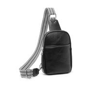 Miss Lulu Tendance Sac Banane pour Femme, Sac Bandoulière Crossbody Bag Homme, Design Rétro (Noir)