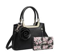 Miss Lulu Lg1847 lp2353f BK, Sac à Anse Femmes, Noir avec Porte-Monnaie