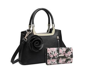 Miss Lulu Lg1847 lp2353f BK, Sac à Anse Femmes, Noir avec Porte-Monnaie