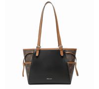 Miss Lulu LG2322 BK/BN, Sac fourre-Tout Femme, Noir et Marron, Taille Unique