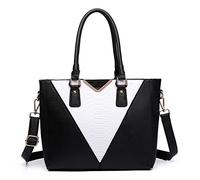 Miss Lulu Sac à main femme bandoulière en forme de V - Sac fourre-tout élégant - Hobos avec motif crocodile - Taille M