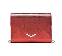 Miss Lulu Pochette de Soirée pour Femme,Sac à Main Élégant et Brillant pour Mariage et Fête,Sac à Bandoulière à Motif de Lézard,Taille Moyenne (bordeaux)