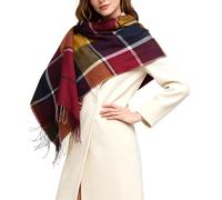 Miss Lulu Oak & Tea Écharpe D'hiver Chaude pour Femme Motif Tartan Toucher Cachemire Cadeau Femmes