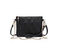 Miss Lulu Petit Sac à Main Bandoulière Fille en Cuir Synthétique - Texture Tressée en V avec Pompon - Imperméable Sac Porté Épaule, Cadeau pour Noël et Fêtes