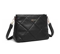 Miss Lulu Petit Sac à Main Bandoulière Fille en Cuir Synthétique - Texture Tressée en V avec Pompon - Imperméable Sac Porté Épaule, Cadeau pour Noël et Fêtes