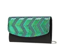 MISS LULU Petite Pochette pour Femmes avec Paillettes Brillantes, Sac Clutch Femme, Chaîne Argentée Amovible, Sac de Soirée pour la Fête