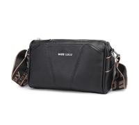 Miss Lulu Petits Sacs à Bandoulière pour Femmes, Sacs Portés Épaule, en Cuir, Sac à Main pour Dames avec Courroie Large et Réglable (Noir)