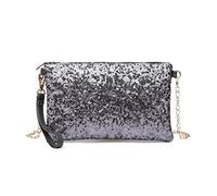 Miss Lulu Pochette Clutch Femme pour noel satin, Sac à Main de Soirée en Paillettes Brillant,Sac Cadeau Chic Femme