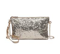 Miss Lulu Pochette Clutch Femme pour noel satin, Sac à Main de Soirée en Paillettes Brillant,Sac Cadeau Chic Femme