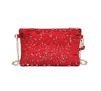 Miss Lulu Pochette Clutch Femme pour noel satin, Sac à Main de Soirée en Paillettes Brillant,Sac Cadeau Chic Femme