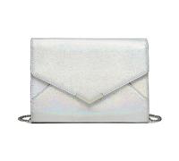 Miss Lulu Pochette de Soirée pour Femme,Sac à Main Élégant et Brillant pour Mariage et Fête,Sac à Bandoulière à Motif de Lézard,Taille Moyenne (argent)