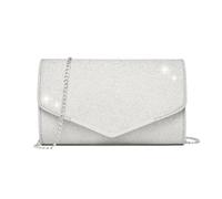 Miss Lulu Pochette élégante pour femme, mini sac à bandoulière pour femme, peut contenir une tablette de 2,6 m, convient pour les fêtes, mariages, banquets, cadeaux, 0-1 Argent, 9.4 x 5.9 x 5.9 inches