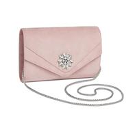 Miss Lulu Pochette femme élégante strass et simili-suede pour mariage,Clutch cérémonie avec chaîne amovible,Sac soirée polyvalent pour fêtes et événements chic