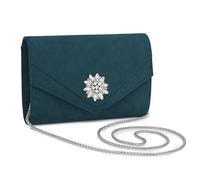 Miss Lulu Pochette femme élégante strass et simili-suede pour mariage,Clutch cérémonie avec chaîne amovible,Sac soirée polyvalent pour fêtes et événements chic