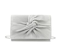 Miss Lulu Pochette femme élégante strass et simili-suede pour mariage - Clutch cérémonie avec chaîne amovible - Sac soirée polyvalent pour fêtes et événements chic