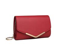 Miss Lulu Pochette pour Femme en Doux Simili PU Soirée Mariage Chaîne Sac Clutch Sac Enveloppe