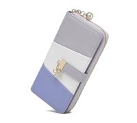 Miss Lulu Portefeuille pour Femme, Porte-Monnaie Long Tricolore avec Fentes pour Cartes Multiples et Compartiments spacieux en Cuir PU, Cadeau pour Petite Amie ou Fille