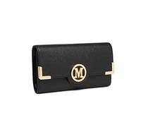 Miss Lulu Portefeuille Porte Monnaie Femmes Longue Fermeture Éclair Poche pour Téléphone Carte Simili Cuir avec Métal Boucle