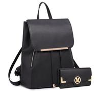 Miss Lulu Sac à dos femme élégant léger pour école travail et quotidien, Sac antivol femme en PU étanche et compartiment sécurisé