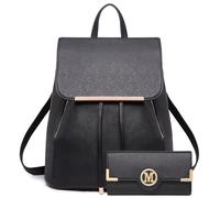 Miss Lulu Sac à dos femme élégant léger pour école travail et quotidien, Sac antivol femme en PU étanche et compartiment sécurisé