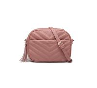 Miss Lulu Petit Sac à Main Bandoulière Fille en Cuir Synthétique - Texture Tressée en V avec Pompon - Imperméable Sac Porté Épaule, Cadeau pour Noël et Fêtes