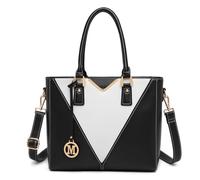 Miss Lulu Sac à Main Femme en Cuir PU - Cabas Bandoulière Multicolore en Simili Cuir， Idéal pour l'École, le Travail et l'Usage Quotidien