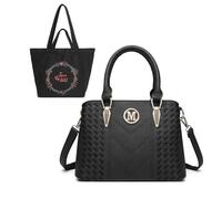 Miss Lulu Sac à Main Femme Grande Capacité en PU avec Motif Chessboard et Logo M - Sac Bandoulière Polyvalent pour Université, Travail - Idéal Cadeau de Fête