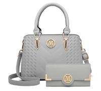 Miss Lulu Sac à Main Femme Grande Capacité en PU avec Motif Chessboard et Logo M - Sac Bandoulière Polyvalent pour Université, Travail - Idéal Cadeau de Fête