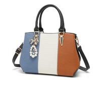Miss Lulu Sac à Main et Épaule pour Femme en PU - Design Tri Couleur avec Élégante Décoration de Perles - Sac Bandoulière Chic et Polyvalent