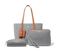 Miss Lulu Grand Sac à Main Femme en Cuir PU avec Pochette et Portefeuille - Sac Cabas Épaule Élégant avec Trousse à Maquillage, Cadeau pour Noël