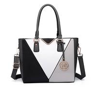 Miss Lulu Sac à main pour femme de taille moyenne, design en forme de V, de nombreux compartiments, sac à bandoulière élégant, sac fourre-tout pour les trajets scolaires, le travail, les voyages, Gris