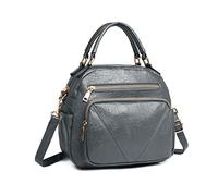 Miss Lulu Sac à Main Pour les Femmes Sac à Main Pour Les Femmes Chapeau Melon Style Sac D'épaule Poignée Top (Gris)