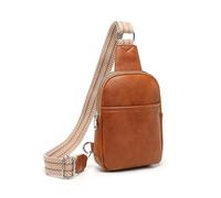 Miss Lulu Tendance Sac Banane pour Femme, Sac Bandoulière Crossbody Bag Homme, Design Rétro (Marron)