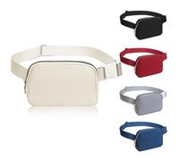 Miss LuLu Sac Banane Unisexe avec Ceinture Réglable - Idéal pour la Vie Quotidienne, l'Entraînement, la Course, la Randonnée - Belt Bag et Fanny Pack pour Ville et Sorties Nature (Beige)