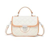Miss Lulu Sac Bandoulière Croisée Femme en Cuir PU avec Matelassage, Bandoulière Réglable, Petit pour les Courses et l’Usage Quotidien (Beige)