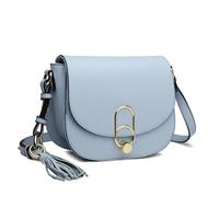 Miss Lulu Sac Bandoulière Femme Élégant Petit en Simili Cuir avec Rabat et Boucle Métallique, Sac à Main avec Poches Multiples et Fermeture Éclair, Idéal Travail, Sorties et Quotidien (Bleu)