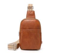 Miss Lulu Sac Bandoulière Femme, Petite Sacoche Téléphone Antivol en Cuir PU, Léger Sac Bandoulière pour Voyage, Quotidien et Shopping (1-3 Marron)