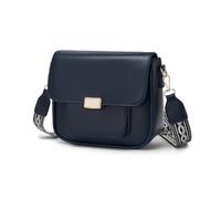 Miss Lulu Sac Bandoulière Femme Similicuir Vintage, Sac à Épaule Carré Femmes avec Ceinture Éponge Jacquard Éthnique, Petit Sac à Main pour Travail, Rendez-Vous et Courts Voyages (Bleu marine)