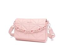 Miss Lulu Sac Bandoulière Petit pour Femmes, Sac à Main Classique Matelassé Doux avec Bandoulière Large, Sac Épaule en Cuir PU Imperméable pour Phone, Cadeaux pour Femmes (Rose)