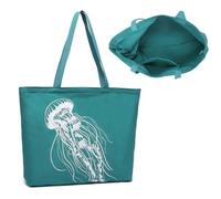 Miss Lulu Sac Cabas pour cour de lycee, Grand Sac à main portés épaule de shopping, Sac fourre-Tout de Voyage, Shoulder Handbag en Toile Imperméable,Motif Minimaliste Animé, Vert